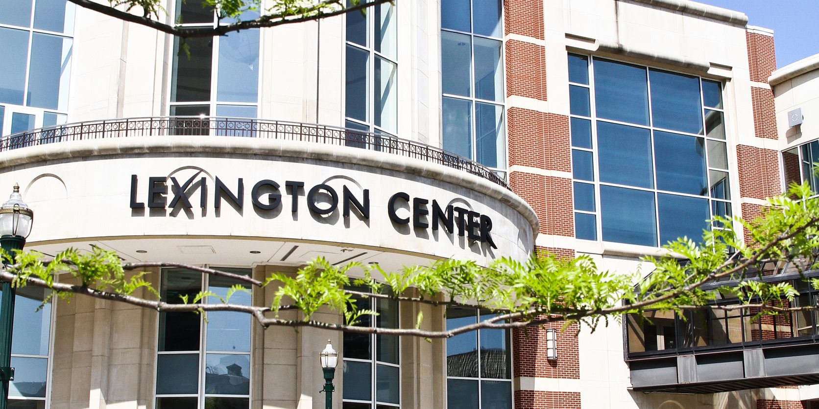 Daytime View of Lexington Center with Water Feature and Greenery, Kentucky